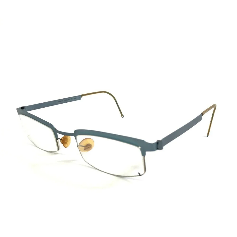 Vintage Lindberg Eyeglasses Frames Mod.4005 Matte Light Blue Titanium 48-21-125